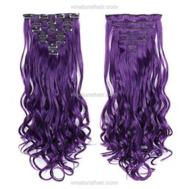Purple Clip In Hair Extensions