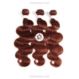 Natural Wavy Dark Auburn Hair Bundles