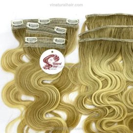 Piano Body Wavy Blonde Clip In Hair Extensions