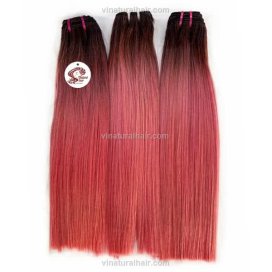 Pink hair Vietnamese Bone Straight 3 Bundles with Virgin hair