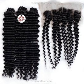 Vietnamese deep wave 3 bundles 13x4 frontal