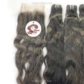 Vietnamese Natural Wavy Hair Bundles With Closure